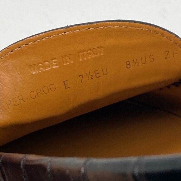 Bally Keeper Croc-Embossed Leather Driving Loafers size 8.5 main image 10
